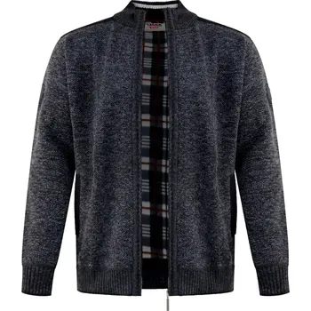 Pánský svetr Velký pánský teplý svetr Duke D555 Dereham 2 tmavě šedý (8XL)