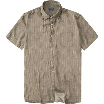 Pánská košile Velká pánská košile s krátkým rukávem Double GS-5093 béžová (5XL)