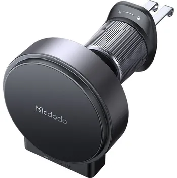 Mcdodo - držák do auta s bezdrátovým nabíjením (CH-3000) - do ventilační mřížky, 15W, duální magnetické cívky, vestavěný zatahovací kabel - černý