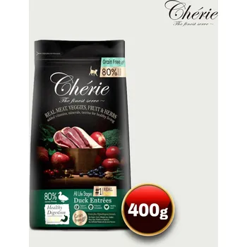 Krmivo pro kočku Chérie pro kočky - Bezobilné Suché Krmivo, Kachní Entrées, 400g