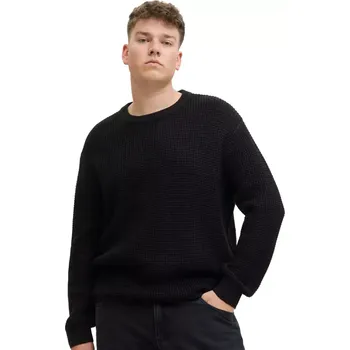 Pánský svetr Velký pánský svetr přes hlavu Jack & Jones 12287722 černý (7XL)