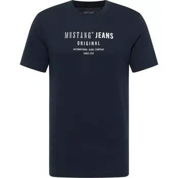 Oblečení a móda Velké pánské tričko s potiskem Mustang 1017133-4136 tmavě modrá (5XL)