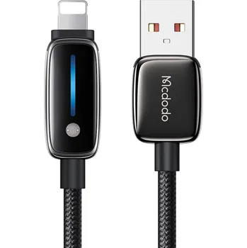 Náhradní díl pro mobilní telefon Mcdodo – datový kabel (CA-0010) – s automatickou úpravou jasu, USB-A na Lightning, 3A, 1,2m – černý