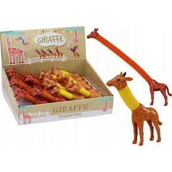 Hračka pro nejmenší Žirafa Antistresová Svítící LED Hračka Roztažitelná Pop Tube MIX