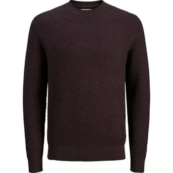 Pánský svetr Velký pánský vaflový svetr přes hlavu Jack & Jones 12287850 tmavě fialový (6XL)