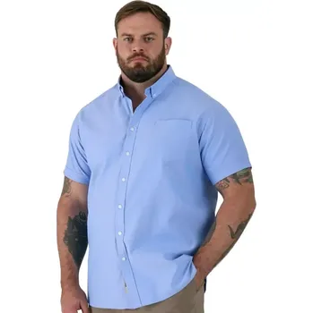 Pánská košile Pánská velká hladká košile s krátkým rukávem Duke D555 James modrá (6XL)