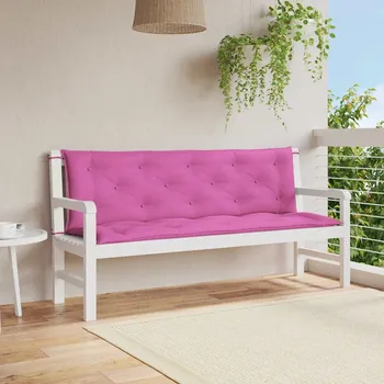 Podsedák vidaXL Podušky na zahradní lavici 2 ks růžové 150 x 50 x 7 cm textil