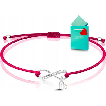 Náramek Červený náramek na šňůrce s nekonečnem ze stříbra 925