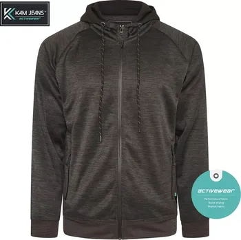 Pánská mikina Pánská velká hladká sportovní mikina s kapucí Kam AP008 tmavě šedá (2XL)