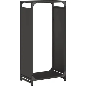 Stojan na palivové dřevo černý 44 x 28 x 90 cm, ocel válcovaná za studena