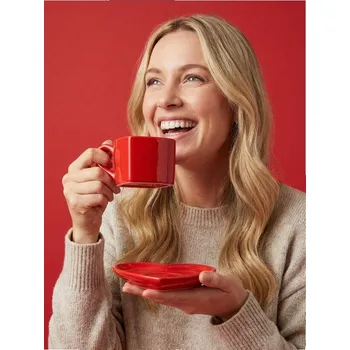 Sinsay - Šálek a podšálek ve tvaru srdce - červená - 116HZ-33X - 116HZ-33X-ONE