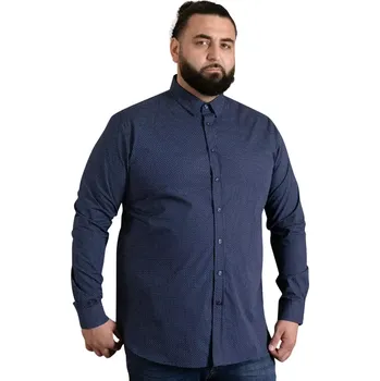 Pánská košile Velká pánská vzorovaná košile s dlouhým rukávem Duke D555 Middlesbrough tmavě modrá (5XL)