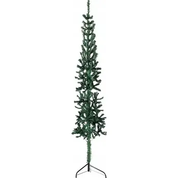 Vánoční stromek Umělá vánoční stromeček polovina zelená 210 cm, PVC, šířka 55 cm