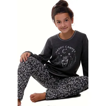 Dívčí pyžamo Pyžamo pro holky teplé 1F0452 šedá 110-116-5-6-let