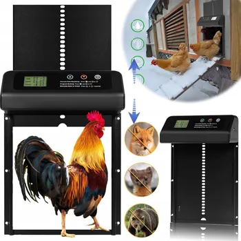 HLINÍKOVÉ AUTOMATICKÁ DVÍŘKA DO KURNÍKU ČASOVÉ OTEVÍRÁNÍ VODĚODOLNÉ LCD