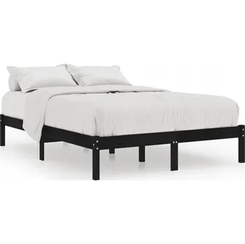 Postel Rám postele dřevěný 140x190 cm, černý