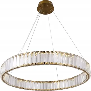 Bohemia Brass 60 AL - LED křišťálový lustr prstenec/kruh 60cm mosazný