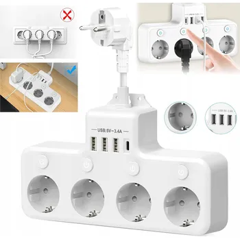 Napájecí kabel Prodlužovací Kabel Unbranded 0,05 m 1 ks zásuvek, bílý