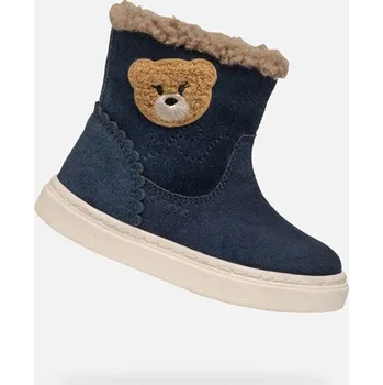Dětská móda Tmavě modré dívčí zimní boty Geox Nashik GEOX modrá | krémová 3423843