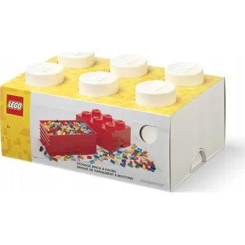 Stavebnice LEGO LEGO Classic 40000804 Úložný box ve tvaru kostky LEGO Brick 6 - Bílý