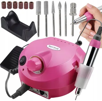 Bruska na Nehty Manikúra Pedikúra 65W 6 Nástavců Frézy