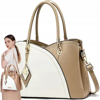 Kabelka Béžová kabelka z polyuretanu s hliněným vzhledem