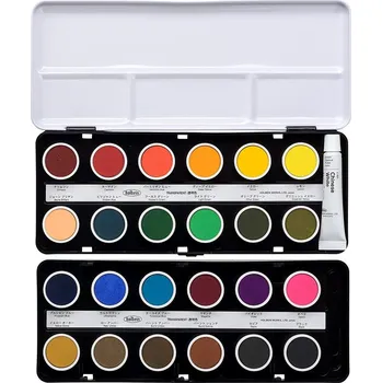 Vodová barva Akvarelové barvy Holbein Cake Colors, sada 24 ks