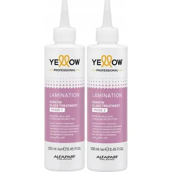 Vlasová regenerace Yellow laminační keratinové sklo Sada pro laminování vlasů 2x250 ml