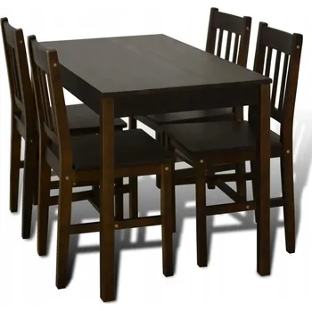 Jídelní set 5-dílný jídelní set, borovicové dřevo, hnědá barva, 108 x 65 x 73 cm