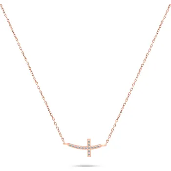 Módní doplněk Brilio Silver Bronzový náhrdelník Křížek se zirkony NCL57R + 2 měsíce na vrácení zboží