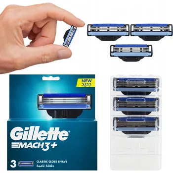 Příslušenství k holicímu strojku NÁHRADNÍ HLAVICE DO HOLICÍHO STROJKU GILLETTE MACH 3 PLUS - NOŽE ČEPELE PRO STROJEK MACH3 x3
