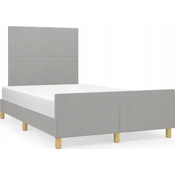 Postel Rám postele s čelem světle šedá 203 x 126 x 118/128 cm