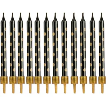 Dortová svíčka Narozeninové svíčky PartyPal 12 ks černé