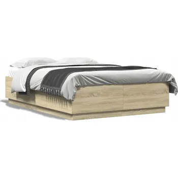 Postel Rám postele dub sonoma 140x200 cm, překližka, moderní styl