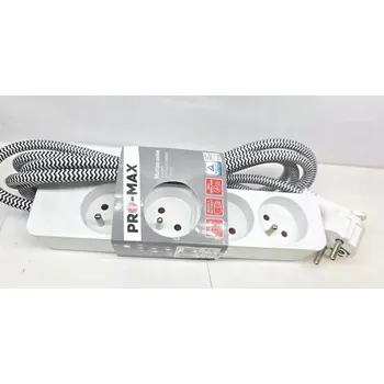 Napájecí kabel Prodlužovací Kabel přívod Promax 2,4 m, 4 ks, bílý