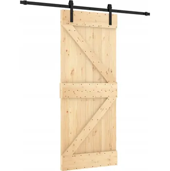 Interiérové dveře Posuvné dveře z masivního borovicového dřeva, černé, 85 x 3,6/5,4 x 210 cm