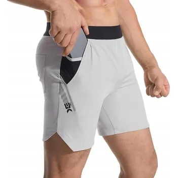 Pánské kraťasy Pánské Sportovní Kraťasy s Dvojitou Kapsou na Běhání Světle Šedé L