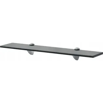 police Závěsná nástěnná police černá 60 x 20 cm, tvrzené sklo 8 mm