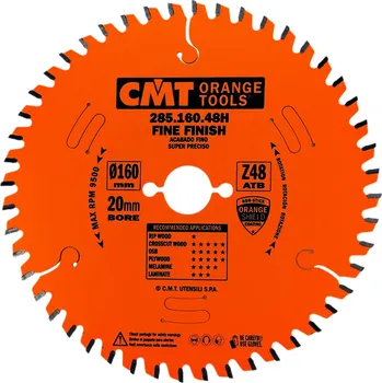 Pilový kotouč CMT Orange Tools CMT Industrial | Pilový kotouč pro finální příčné řezy ø 160/20 mm Z 48 WZ