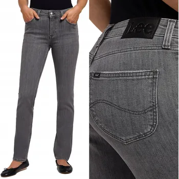 Dámské oblečení Lee ELLY SLIM Ash Stone DÁMSKÉ DŽÍNY ROVNÉHO STŘIHU ŠEDÉ W32 L33