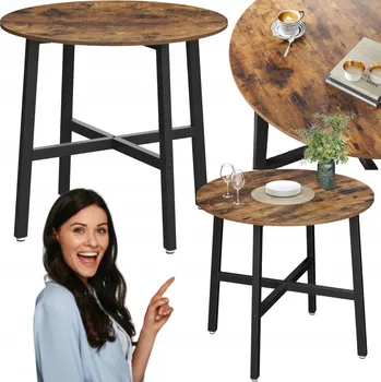 Jídelní stůl Stůl Songmics kulatý 80 x 80 x 75 cm černý