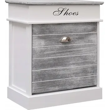 Botník Botník šedo-bílá, dřevo paulovnie, 50 x 28 x 58 cm