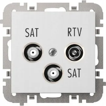 Elektrická zásuvka SANTRA Zásuvka R-TV-2xSAT koncová bez rámečku bílá 4160-10