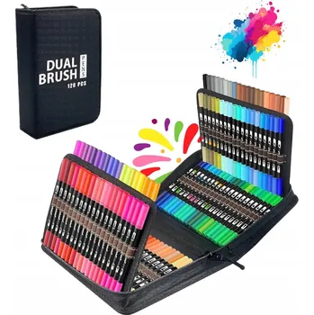 BAREVNÉ OBOUSTRANNÉ FIXY FIXY FIXY POPISOVAČE V PENÁLU SADA 120