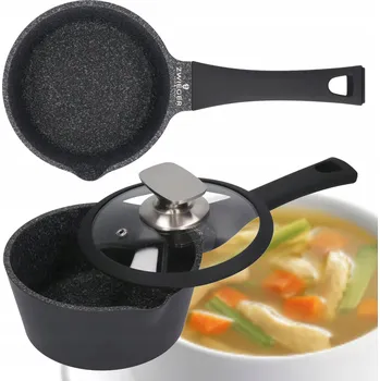 Rendlík Zwieger Black Stone 16 cm 1 l hliníkový s poklicí, nepřilnavý povrch