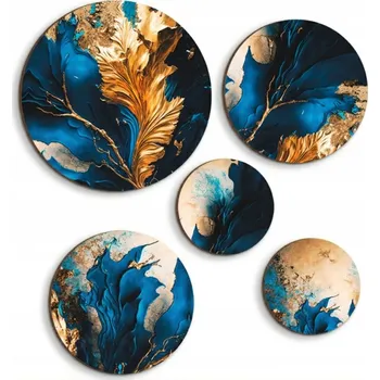 Obraz Kulaté obrazy na zeď Tmavě modrá dekorace na stěnu do obýváku, ložnice nebo pokoje