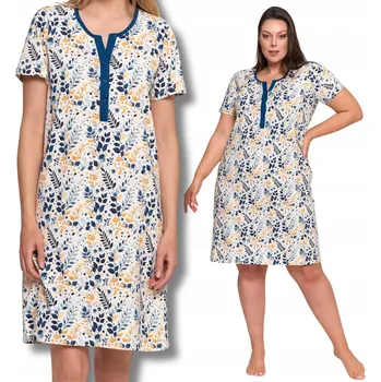 Dámské pyžamo NOČNÍ KOŠILE s květinovým potiskem bez zapínání MORAJ 100% BAVLNA TRIČKO
