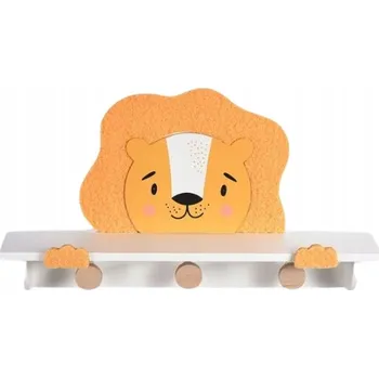 police Dřevěná police s věšáky 35 x 20 x 6 cm Lev (Lev)