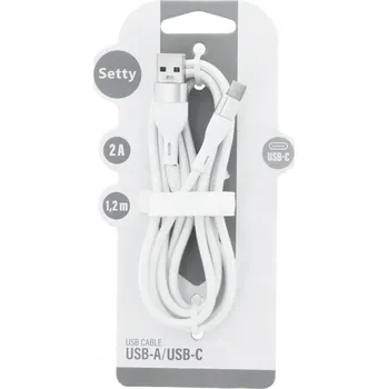 Datový kabel Kabel Setty USB - USB typ C 1,2 m bílý