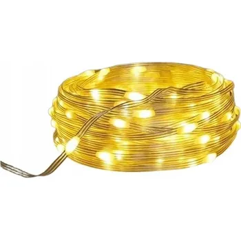 Vánoční dekorace LED SVĚTÝLKA 8M 80 LED NA BATERIE TEPLÁ BÍLÁ DEKORATIVNÍ SVĚTELNÝ ŘETĚZ